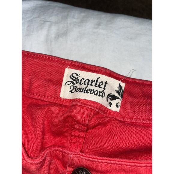 Scarlet Boulevard sz. 25 red/ coral jeans. Great pair, comfortable - Picture 3 of 9